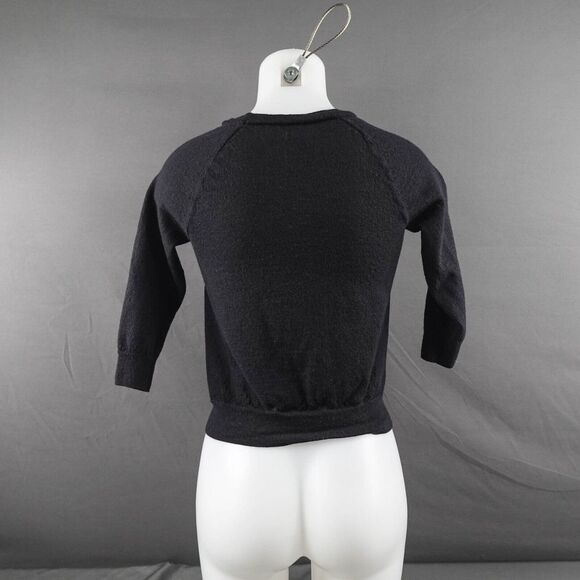 J Crew Womens Sweater XS Black Floral Sheer Y2K Retro Preppy Timeless Indie Twee - Picture 5 of 10